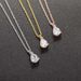 Unisex water drop pear shaped women's pendant necklace Single diamond zircon plated real gold clavicle chain_ipsvogv.com