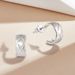 Earrings sterling silver Internet celebrity high end French diamond wave pattern light gold simple semi circular C shaped earrings_ipsvogv.com