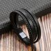 new leather hand woven bracelet men's magnet buckle stainless steel bracelet jewelry women's_ipsvogv.com
