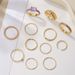 Women’s Jewelry Set Fashion Gold Love Ring Joint Ring Set Ins Cold Style 12 Piece Alloy Diamond Twist Ring_ipsvogv.com