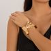 Metallic Texture Three-dimensional Leaf Opening Design With Liquid Pleated Cross Bracelet Bracelet_ipsvogv.com
