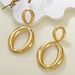 Jewelry Metallic Water Drop Leaf Electroplated Simple Niche Elegant High-end Earrings_ipsvogv.com