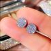 Cao Shi's New Korean Version Simple Full Diamond Inlaid Zircon Round Exquisite And Compact Earrings For Women_ipsvogv.com