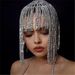 Hair accessories Bohemian exaggerated full diamond rhinestones retro ethnic style long tassel headdress_ipsvogv.com