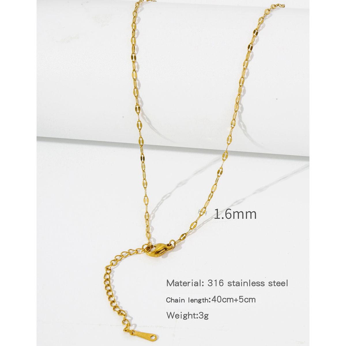 1 Piece Titanium Steel Gold Plated Solid Color Chain_ipsvogv.com