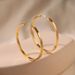 Brass plated K real gold minimalist hoop personality earrings hiphoop glossy circle metal texture earrings_ipsvogv.com