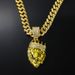 Diamond Crown Lion Head Pendant Hiphop Men's Street Fashion Necklace_ipsvogv.com