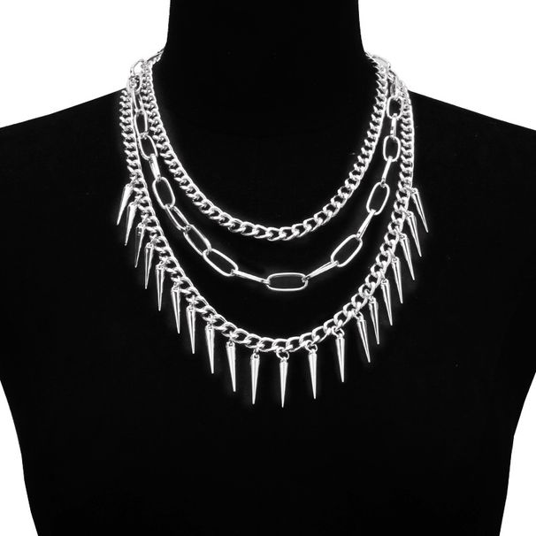 Cold Style Versatile Titanium Steel Necklace For Men, Punk Hip-hop Brand, Tassel, Willow Nail, Light Luxury Collarbone_ipsvogv.com