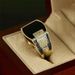 Longrui hot-selling jewelry new gold wide-faced black diamond men's ring fashion hip-hop full diamond ring_ipsvogv.com