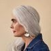 Popular French Simple Headband Women's Gala Geometric Round Hair Accessories Rhinestone Head Accessories Headband_ipsvogv.com