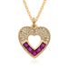 Bohemian Style Pink Love Rose Zircon Oil Drop Necklace Fashion OL Micro Inlaid Copper Plated 14K Real Gold Jewelry_ipsvogv.com