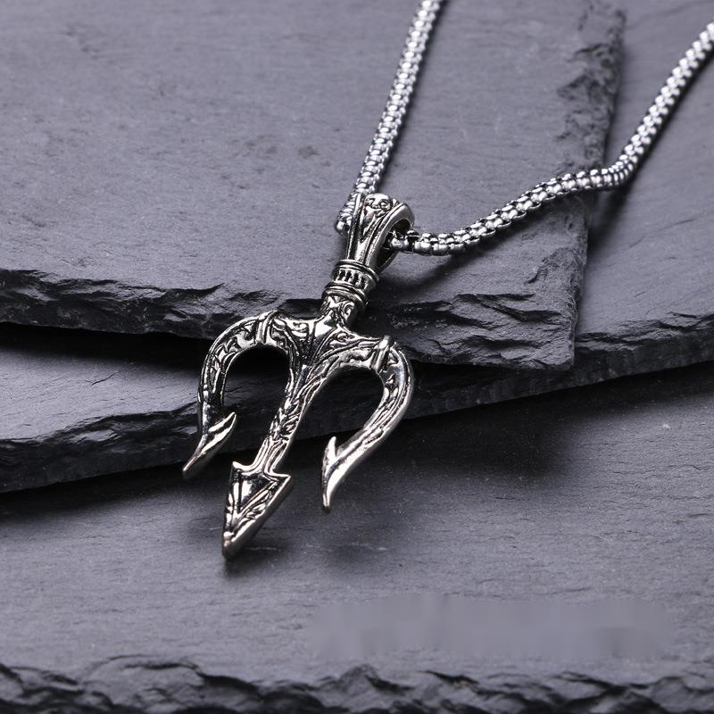 Stainless Steel Men's Necklace Alloy Pendant Hip Hop Personalized Trendy Long Sweater Chain_ipsvogv.com