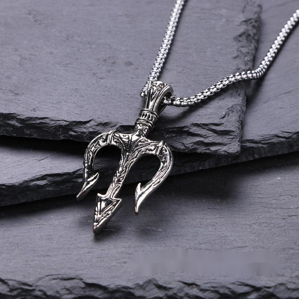 Stainless Steel Men's Necklace Alloy Pendant Hip Hop Personalized Trendy Long Sweater Chain_ipsvogv.com