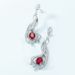 Ancient Hollow Leaves Long Earrings S925 Silver Breeding Red And Blue Stud Earrings_ipsvogv.com