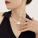 Love Rainbow Baroque Pearl Necklace, Niche Temperament, Heart-shaped Fashion Collarbone Chain, Female_ipsvogv.com