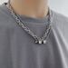 High End And Niche Double-layer Chain Splicing For A-letter Square Titanium Steel Necklace, Couple's Neutral Jewelry_ipsvogv.com