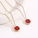 Red and black love pendant, four leaf grass necklace, female titanium steel personality niche, versatile jewelry, double_ipsvogv.com