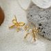 Unisex Pearl Diamond Earrings Mini Bow Light Luxury High End Full Diamond Zircon Earrings_ipsvogv.com