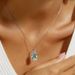 Snake coiled natural green moss stone pendant female S925 silver inlaid water grass agate pendant_ipsvogv.com