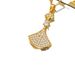 Full Diamond Small Skirt Low Luxury Necklace Women's Ins Simple Fan-shaped Skirt Pendant Internet Celebrity Hot Necklace_ipsvogv.com