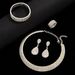 Water Diamond Jewelry Set - 4-Piece Silver Necklace, Earrings, Bracelet & Ring For Wedding & Photography, Elegant Bridal Gift_ipsvogv.com