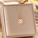 Internet Celebrity Style Titanium Steel Necklace, Women's Cat Eye Stone, Four Leaf Clover Pendant, Niche And Versatile,_ipsvogv.com