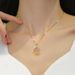 【 Titanium Steel 】 Luxury Micro Inlaid True Gold Lotus Tathagata Buddha Necklace For Women, New Clavicle Chain, Light_ipsvogv.com