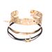 Natural Iron Alloy Gold Hollow Star Moon Wax Rope Three-layer Women's Bracelet_ipsvogv.com