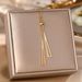 Korean Version Triangle Tassel Pull-out Titanium Steel Necklace For Women, Not Fading, Niche Design, Cool Style_ipsvogv.com