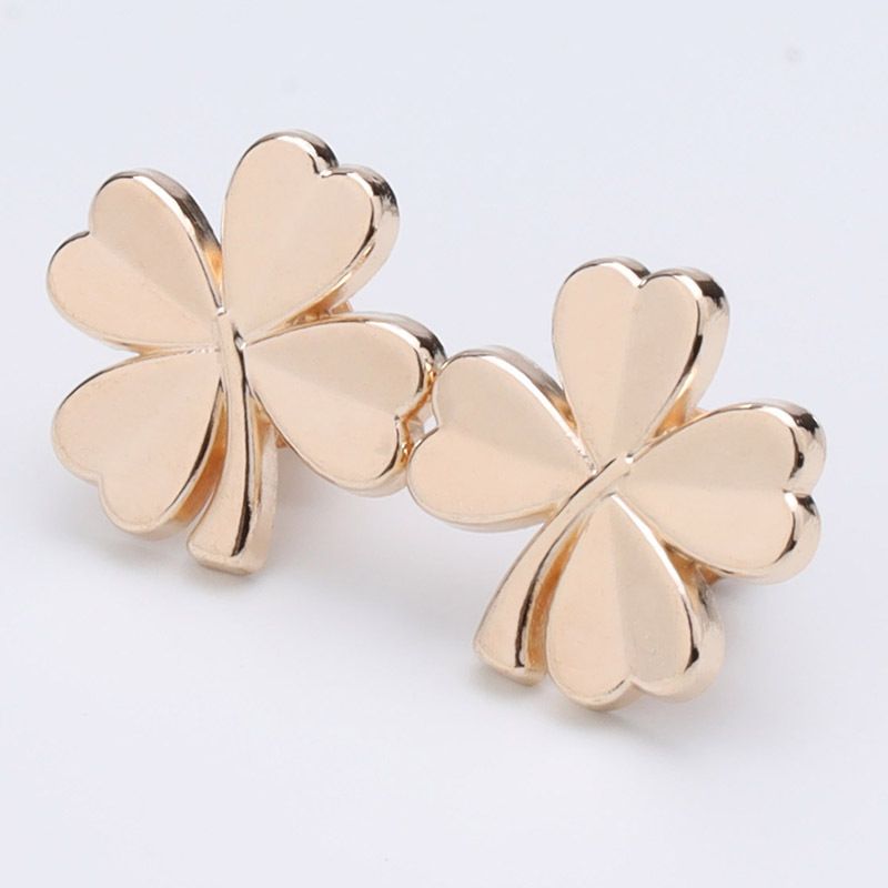 Four leaf clover metal waist buckle detachable no seam no nail waist button jeans waist buckle artifact_ipsvogv.com