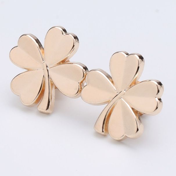 Four leaf clover metal waist buckle detachable no seam no nail waist button jeans waist buckle artifact_ipsvogv.com