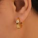 Women's Jewelry C Shaped Zircon Earrings Simple Cold Style K Gold Plated Titanium Steel Earrings_ipsvogv.com