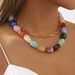 11834 Summer Dopamine Resin Bead Necklace Design Sense, niche color, handmade stacking choker_ipsvogv.com