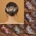 Women's Jewelry Pearl Hair Comb Bridal Hair Accessory With Rhinestones For Wedding Updo Hairstyles - Handcrafted Floral Design_ipsvogv.com