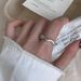 Black Zircon Women's Geometric Wave Lines Irregular, Niche, Light Luxury, Open Mouth Personalized Index Finger Ring,_ipsvogv.com