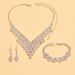 V-SHINE - Diamond Bridal Jewelry Set (V-Shaped Necklace & Earrings, Luxury Bridal Accessories)_ipsvogv.com