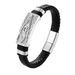 Men's letter stainless woven fashionable titanium steel leather rope bracelet for men_ipsvogv.com