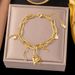 INS New Fashionable And Versatile Multi-layer Women's Stainless Steel Plated Real Gold Geometric Star Bracelet_ipsvogv.com