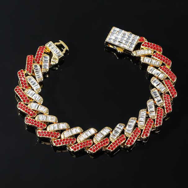 Personalized new product 15mm full diamond Cuban thick chain hip-hop dual color necklace for men's accessories_ipsvogv.com