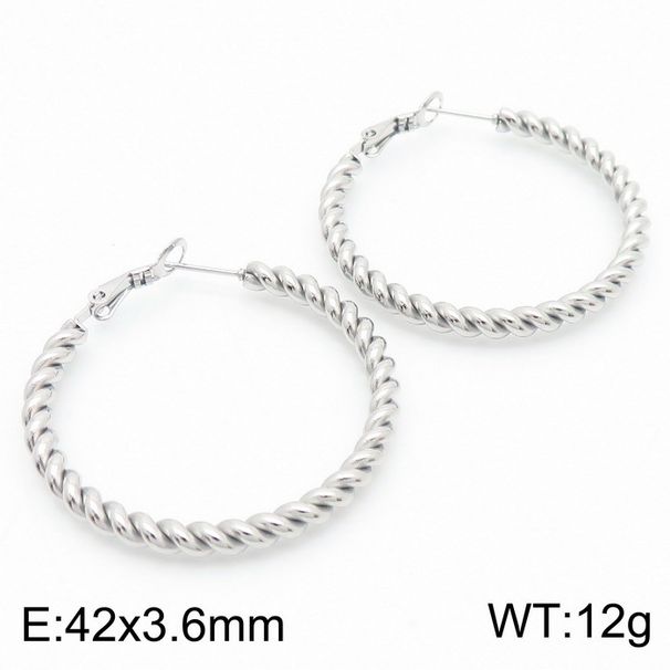 Women's Jewelry Personalized Stainless Steel Threaded Twisted Earrings Elegant K Gold Plated Earrings_ipsvogv.com