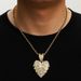 EMU Hot Selling Full Diamond Flower Love Alloy Pendant Hip Hop Design Personalized Men's And Women's Necklace_ipsvogv.com