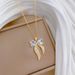 】 Bow 【 Love Light Luxury Charm Gorgeous Full Diamond Necklace Women's Versatile Clavicle Chain Titanium Steel 【 】_ipsvogv.com