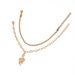 New Style Foot Ornament Trend Gold-plated Fried Dough Twists Snake Shaped Pendant Cross Chain Double Layer Anklet Female_ipsvogv.com