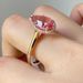 Sanjie Golden Women's Pink Water Drop High Carbon Zircon Diamond Ring_ipsvogv.com