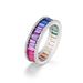 Rainbow zircon ring men and women S925 single row surrounded by colored gemstone ring fashion personality_ipsvogv.com
