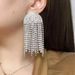 Fashion rhinestone earrings personality arched tassel earrings_ipsvogv.com