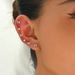 Ins Korean version sweet and fresh zircon inlaid women's earring set, niche bow design earrings_ipsvogv.com