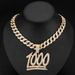 Street Rap Personality 1000 Number Full Diamond Hip-hop Niche Design Digital Pendant Men's Cuban Necklace Jewelry_ipsvogv.com