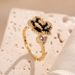 Human Wealth, Camellia Black Ring, Female Ins, Niche, High-end, Light Luxury, French Style, Small Fragrance,_ipsvogv.com