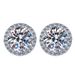 S925 Sterling Silver Female Earrings 50 Points/1 Carat Round Earrings Wedding Moissanite Jewelry_ipsvogv.com